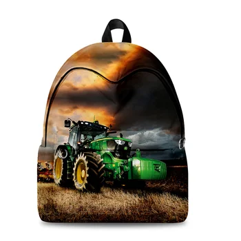 3D Игровой рюкзак с рисунком трактора Школьные сумки Дети Мальчики девочки Мультфильм Аниме оксфорд Водонепроницаемый школьный рюкзак Рюкзак для ноутбука