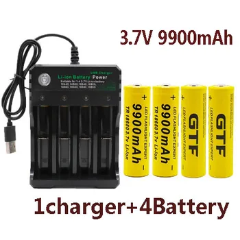 New.Batería de iones de litio GTF 18650 Original, linterna recargable 18650, 3,7 V, para Linterna + cargador USB