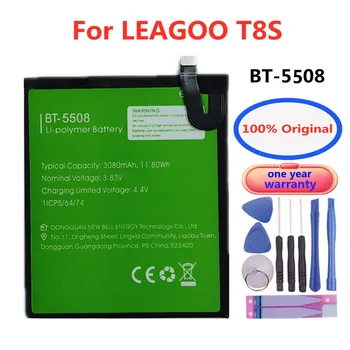 Высококачественный Оригинальный Аккумулятор Мобильного Телефона 3080mAh BT-5508 Для LEAGOO T8S BT5508 Сменный Аккумулятор Batteria + Номер отслеживания