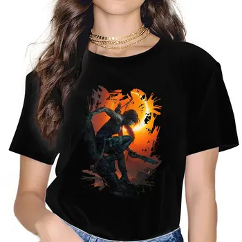 Женские рубашки Lara Croft, Tomb Raider, свободная винтажная женская одежда в стиле харадзюку, повседневные женские блузки в стиле харадзюку.