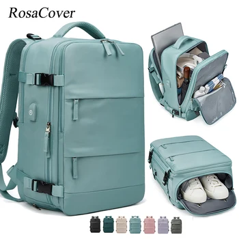 Женский рюкзак для путешествий, водонепроницаемая сумка для ноутбука, USB-порт для зарядки, сумка для багажа, сумка для багажа с карманом для обуви, Mochilas