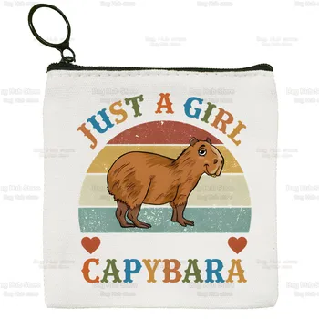 Простая сумочка для монет Capybaras, студентка, просто девушка, которая любит парусиновую сумочку для ключей, мини-клатч, маленький кошелек