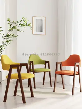 Скандинавский стул, домашний простой современный обеденный стол, ткань для спинки табурета, гостиничный кофейный утюг, искусство Одним словом, гостиничный стол и стул