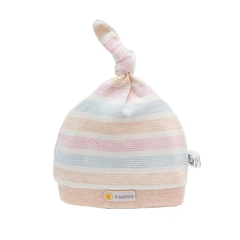 Шапка для новорожденных малышей Теплая хлопчатобумажная шапка с узлом для мальчиков и девочек, детские шапочки-бини для детей 69HE