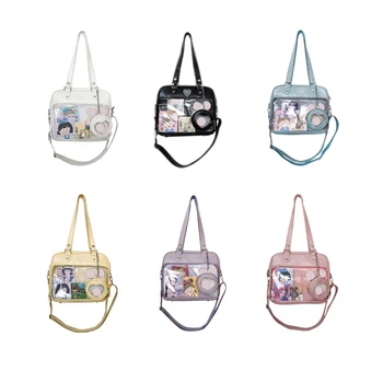Японская сумка JK для старшеклассниц с кошельком для монет, Женские сумки и кошельки из искусственной кожи, Прозрачные Сумки Itabag, женские сумки через плечо.